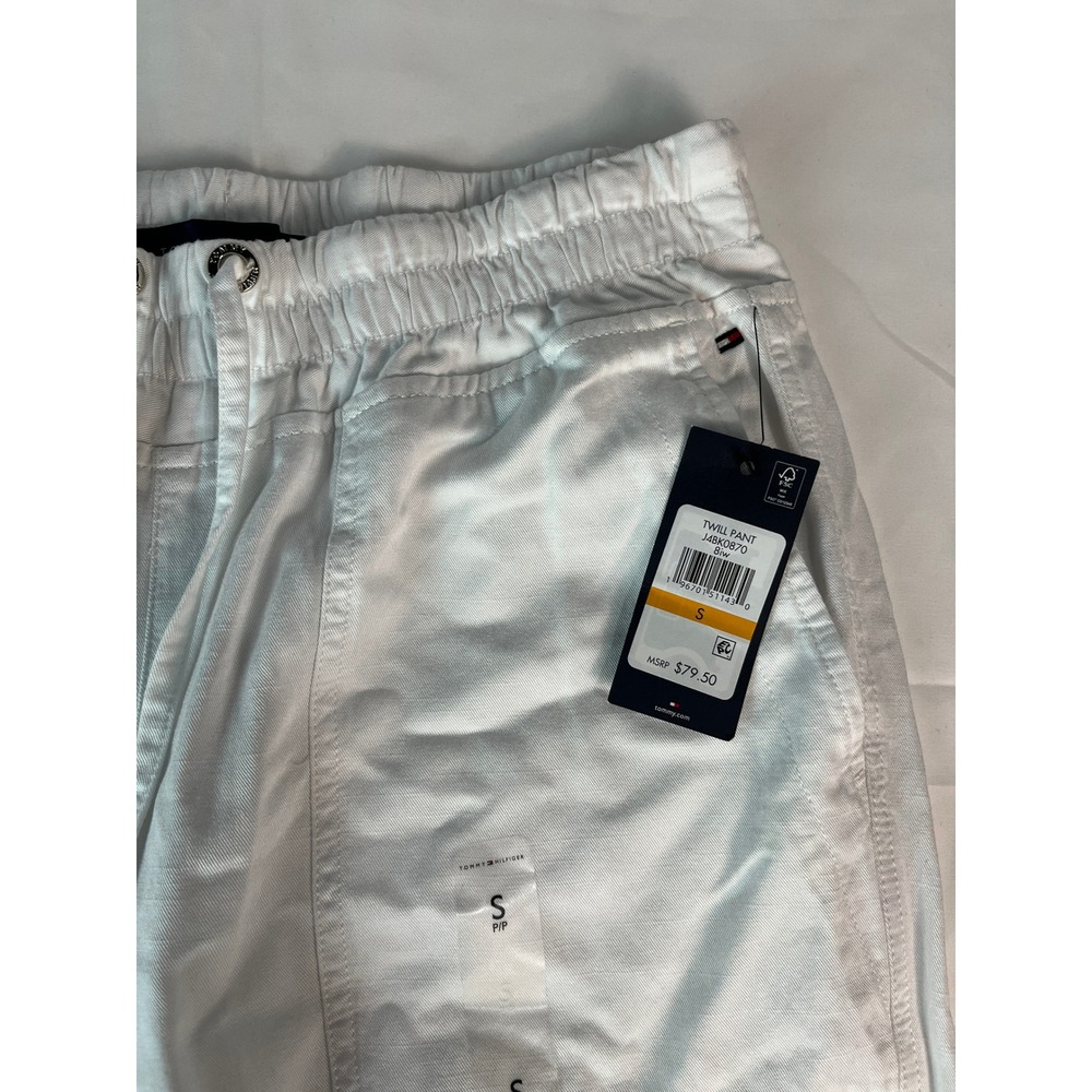 Tommy‎ Hilfiger Twill Pants White Drawstring Waist Womens Size S New